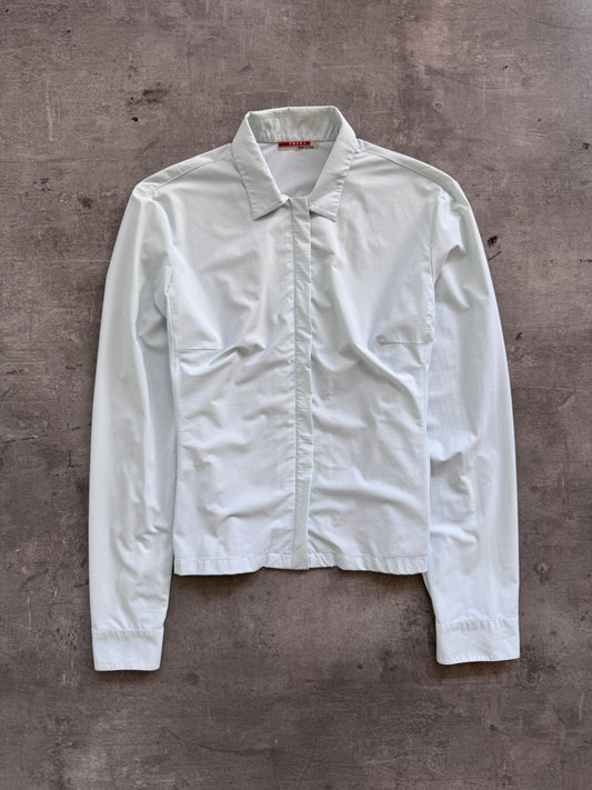 Prada Sport Baby Blue Zip Up Blouse | Exrtra Large, Multicoloured