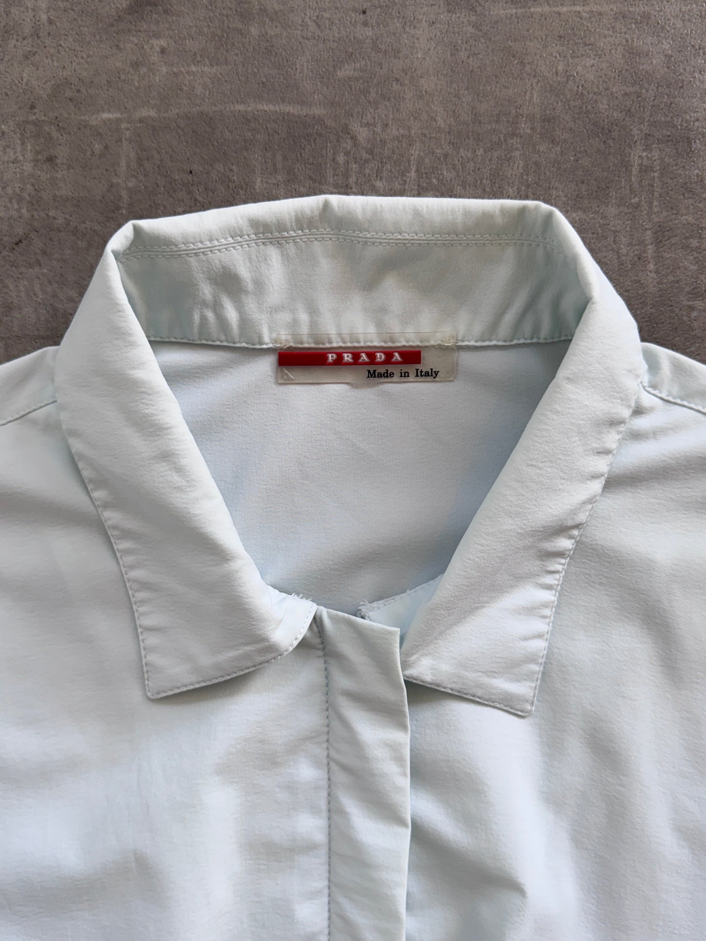 Prada Sport Baby Blue Zip Up Blouse | Exrtra Large, Multicoloured