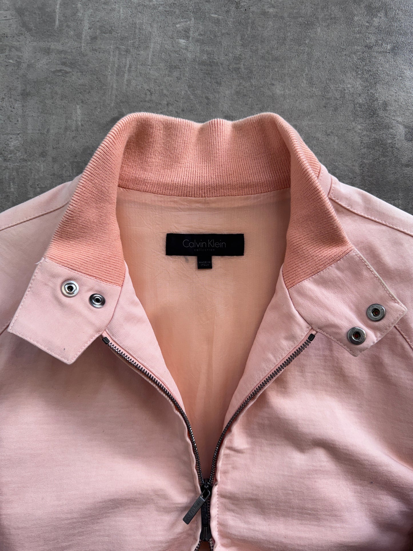Calvin Klein Collection Peach Bomber Jacket | Medium, Multicoloured