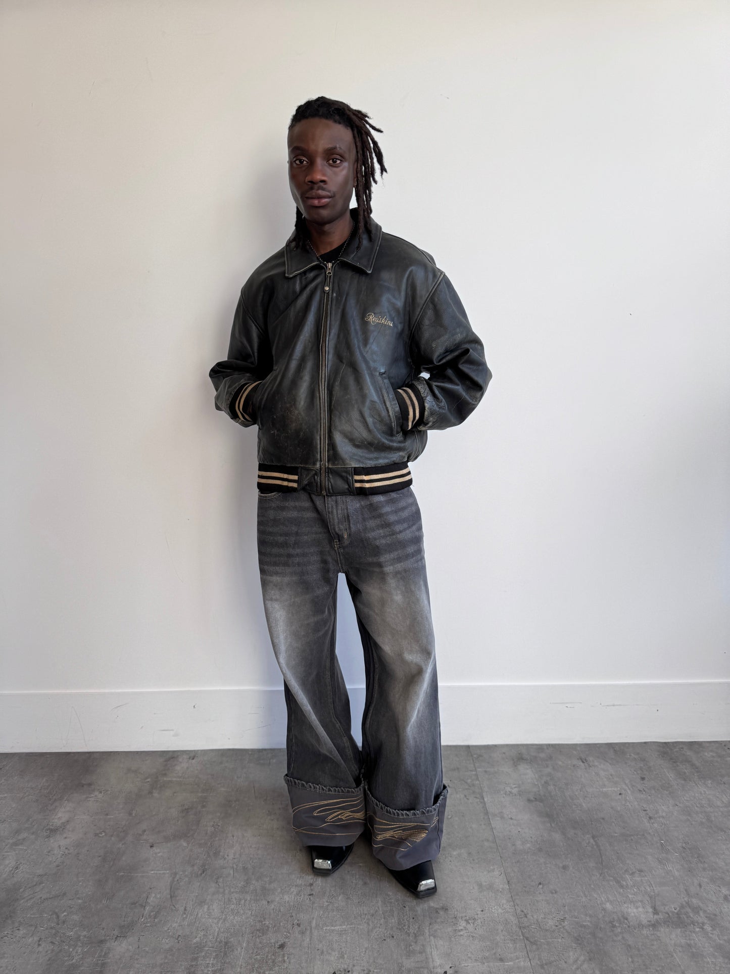 Redskins Type B-32 Faux Shearling Collar Deep Brown Pilot Jacket