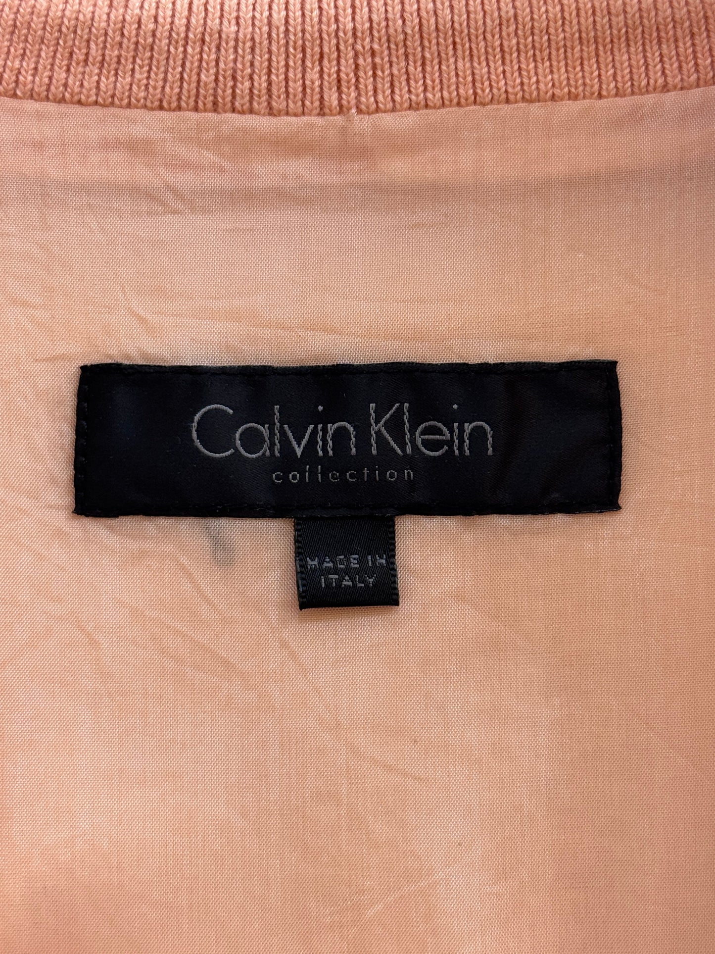 Calvin Klein Collection Peach Bomber Jacket | Medium, Multicoloured
