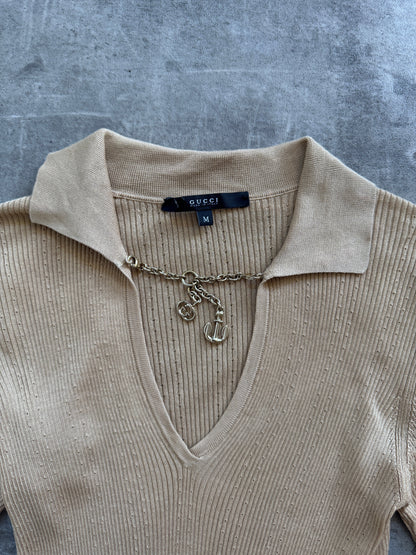 2008 Gucci Ribbed Knit Shirt | Medium, Multicoloured