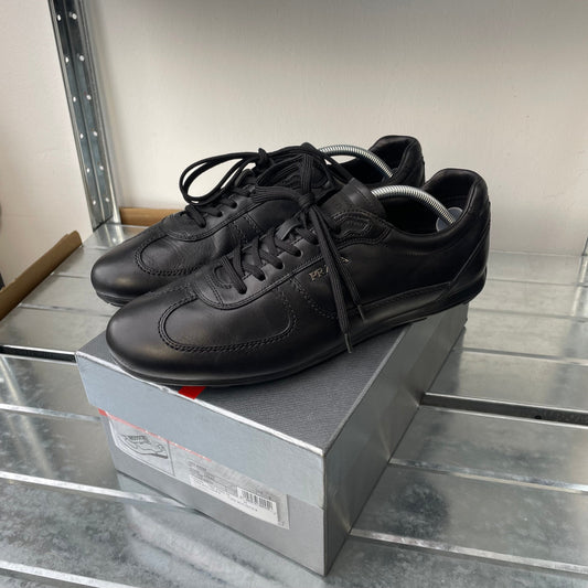 Prada Sport Black 2014 Leather Low Profile Trainers | LARGE, Black