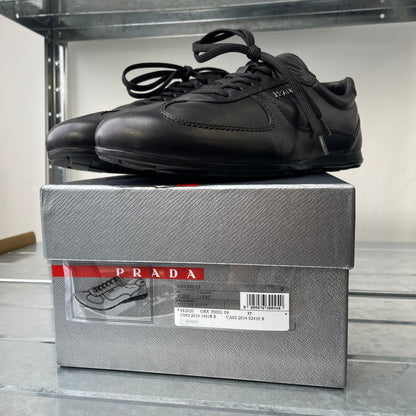 Prada Sport Black 2014 Leather Low Profile Trainers | LARGE, Black