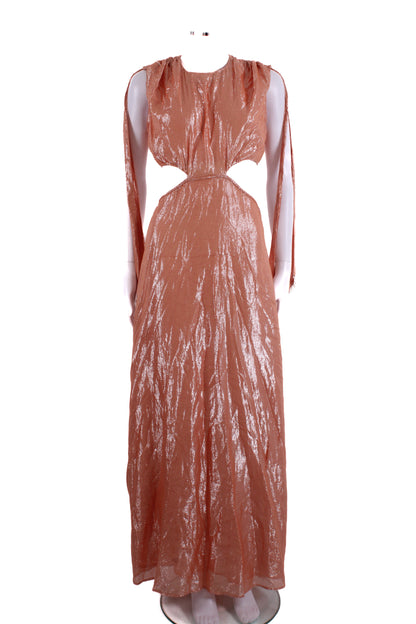 Sundress S/S Shimmer Dress Peach/ Silver M | Medium, Silver