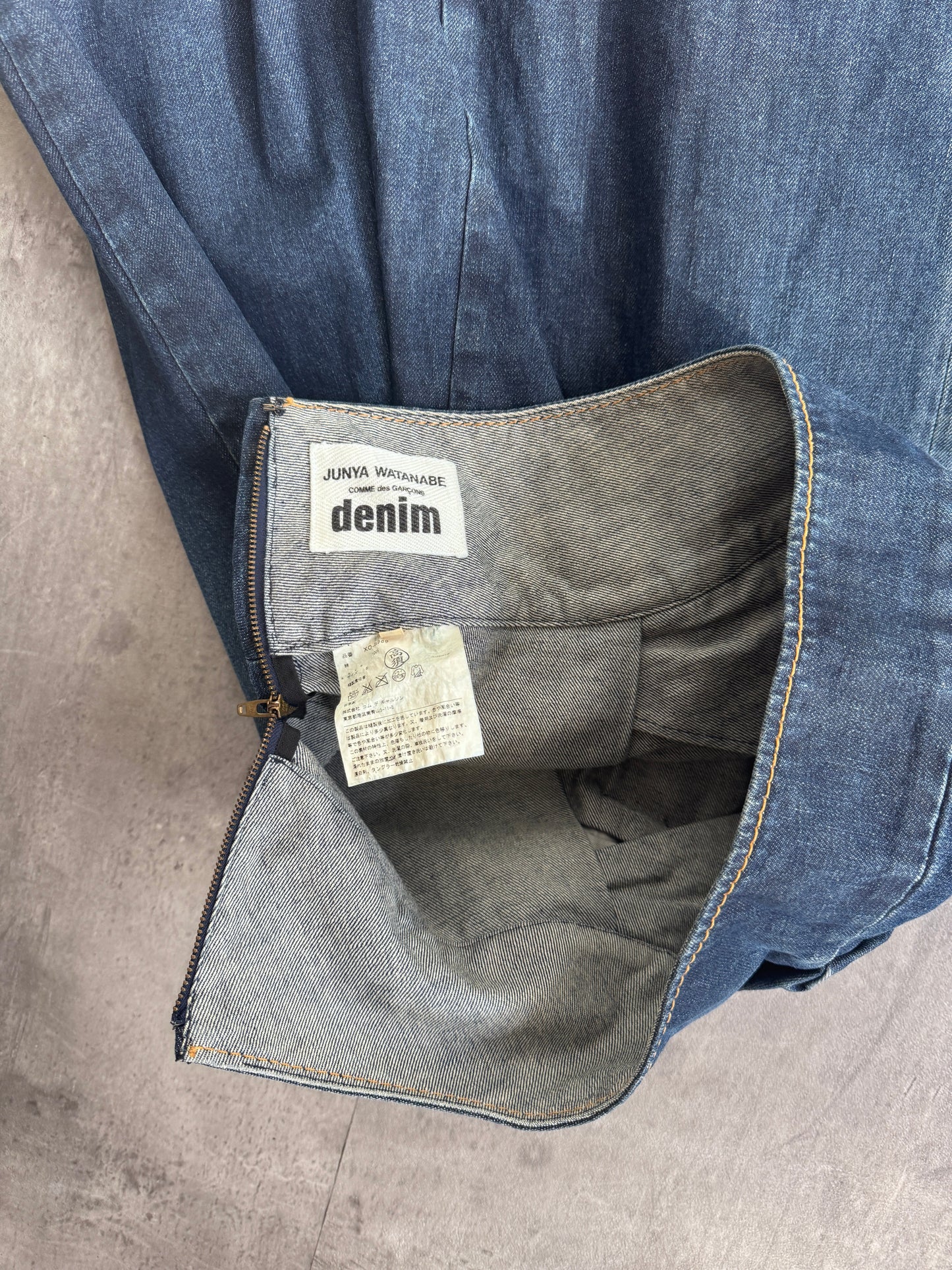 Junya Watanabe x CDG Denim Bow Pleated Midi Skirt