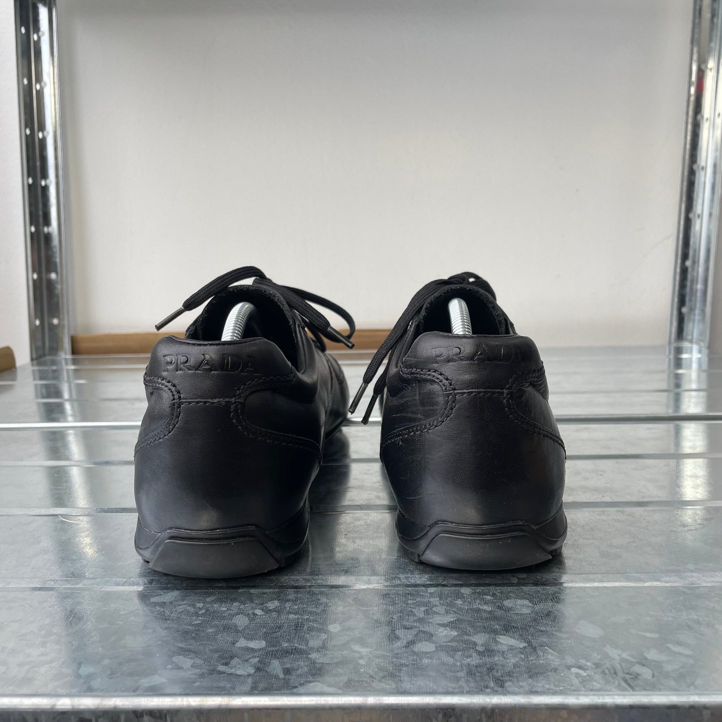 Prada Sport Black 2014 Leather Low Profile Trainers | LARGE, Black