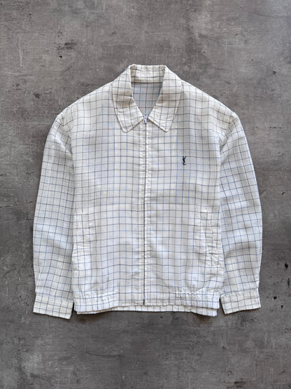YSL Lightweight Cotton Grid Print Bomber | Extra Large, Multicoloured