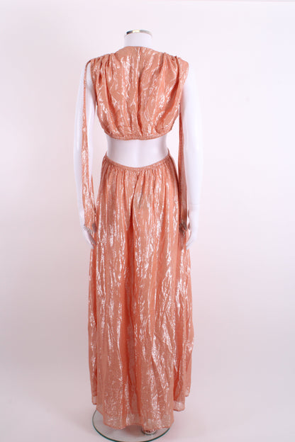 Sundress S/S Shimmer Dress Peach/ Silver M | Medium, Silver