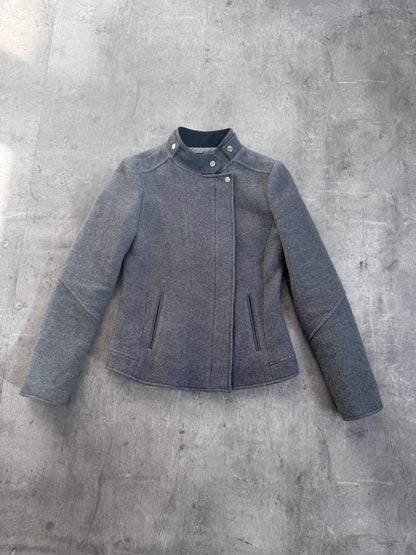 Armani Jeans Asymmetrical Grey Wool Jacket