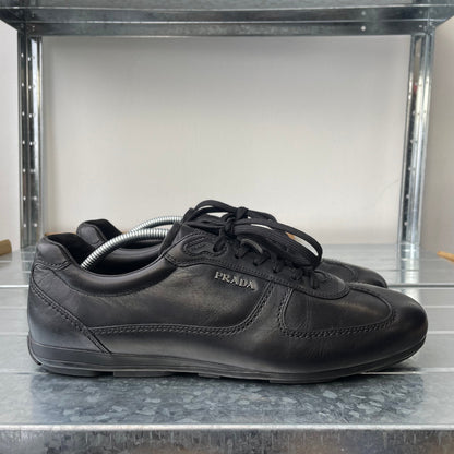 Prada Sport Black 2014 Leather Low Profile Trainers | LARGE, Black