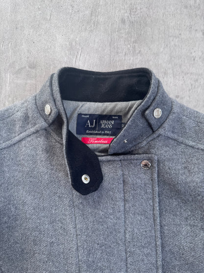 Armani Jeans Asymmetrical Grey Wool Jacket