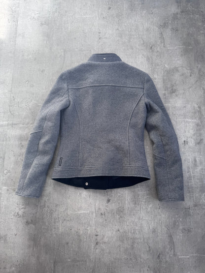 Armani Jeans Asymmetrical Grey Wool Jacket