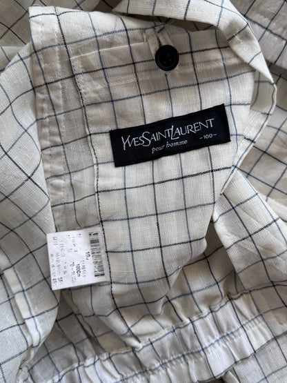 YSL Lightweight Cotton Grid Print Bomber | Extra Large, Multicoloured