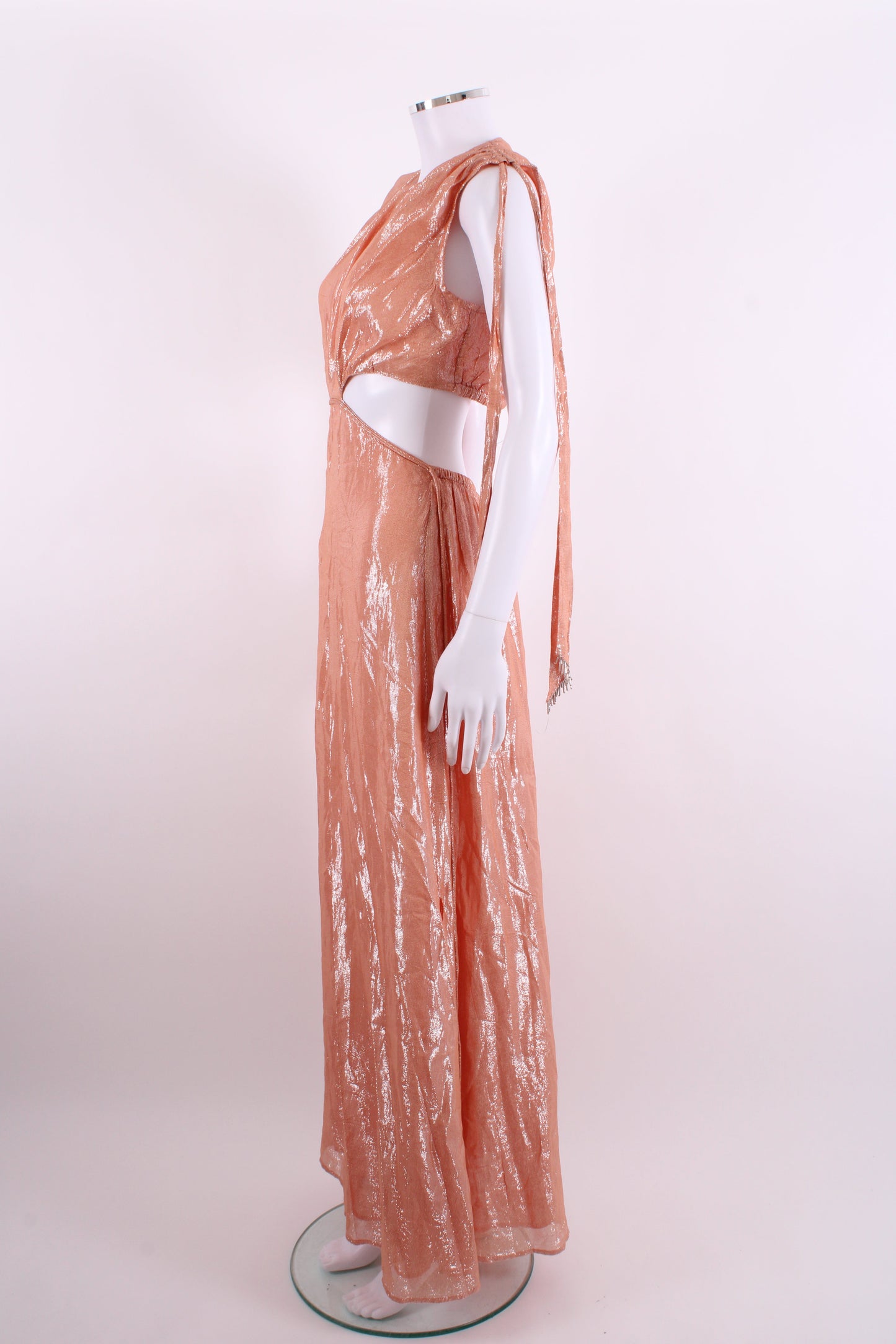 Sundress S/S Shimmer Dress Peach/ Silver M | Medium, Silver