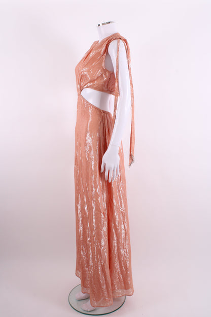 Sundress S/S Shimmer Dress Peach/ Silver M | Medium, Silver