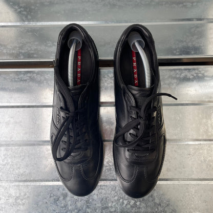Prada Sport Black 2014 Leather Low Profile Trainers | LARGE, Black