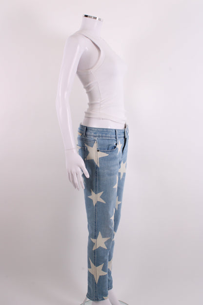 Stella McCartney Star Print Jeans Denim/ White 29W | O/S, Blue