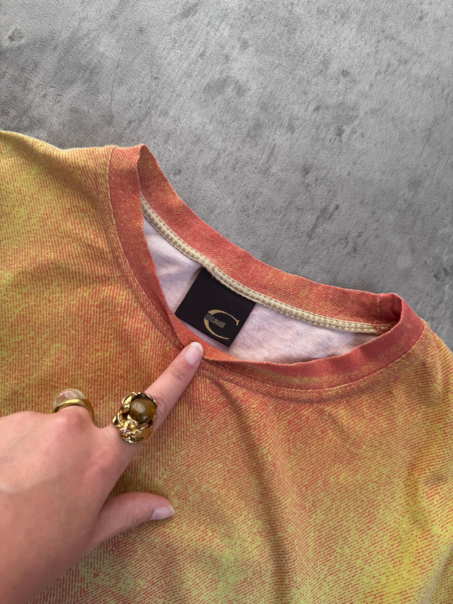 Just Cavalli Orange Gradient Tee