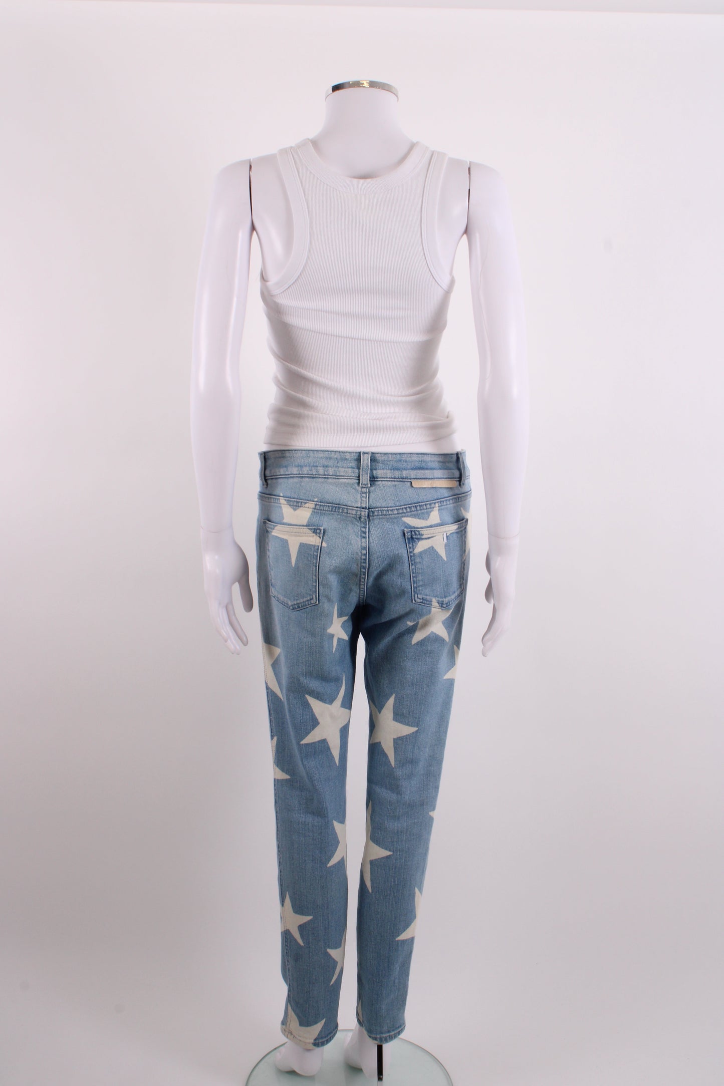 Stella McCartney Star Print Jeans Denim/ White 29W | O/S, Blue