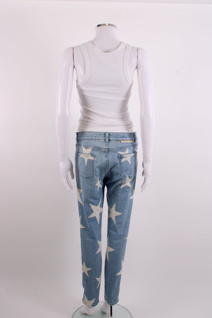 Stella McCartney Star Print Jeans Denim/ White 29W | O/S, Blue