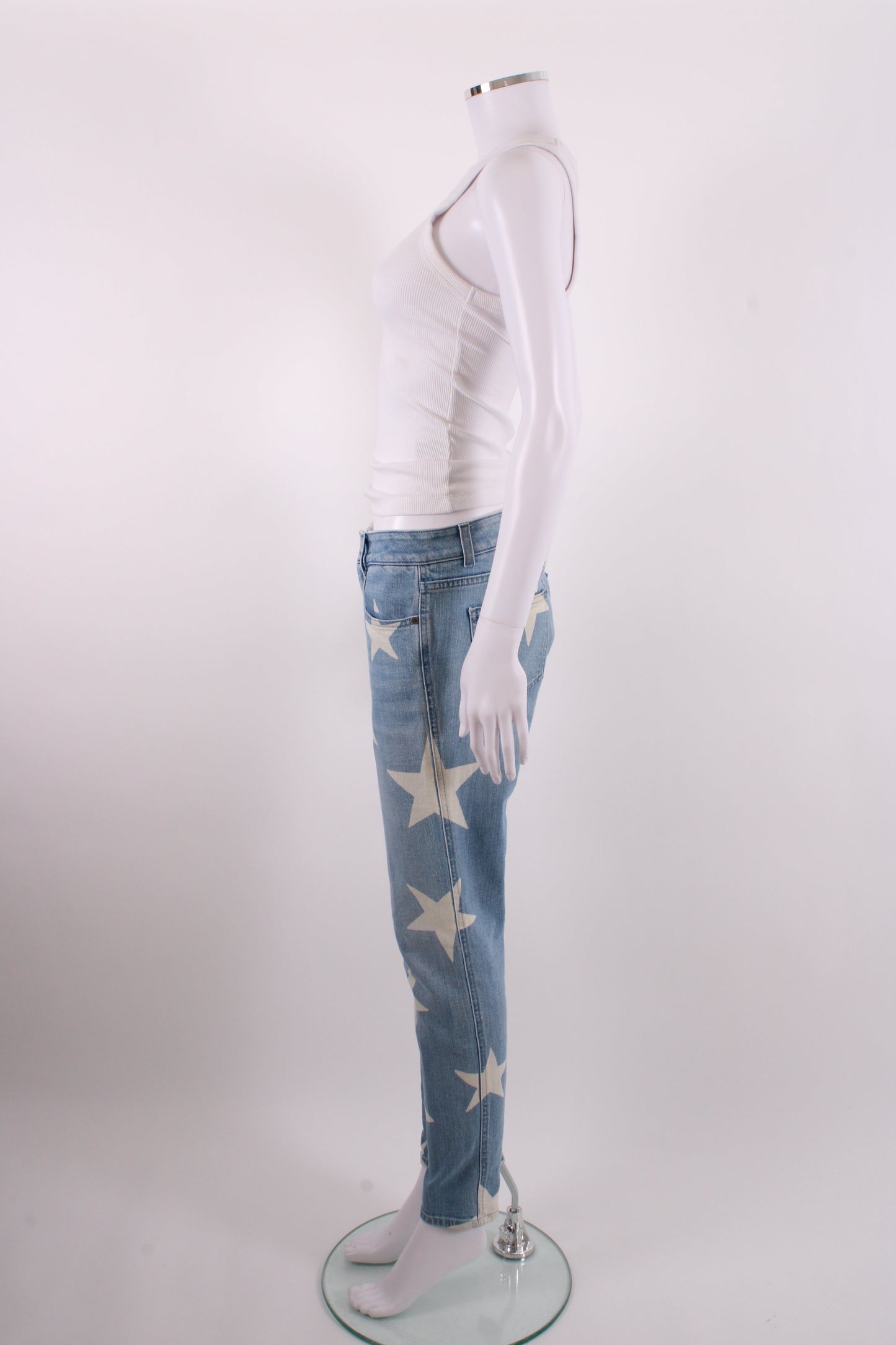 Stella McCartney Star Print Jeans Denim/ White 29W | O/S, Blue