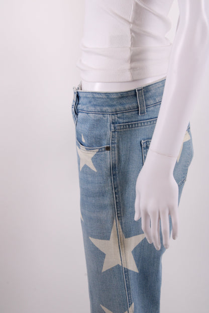 Stella McCartney Star Print Jeans Denim/ White 29W | O/S, Blue