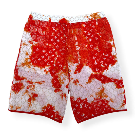 LOUIS VUITTON BANDANA MONOGRAM PRINT SHORTS RED / WHITE M | Medium, Red
