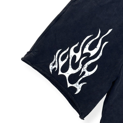 GODMADE FLAME PRINT SHORTS CHARCOAL XL | XL, Charcoal
