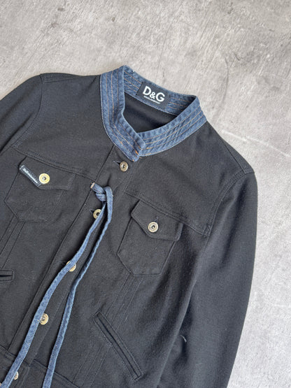 D&G Denim Lined Cotton Cropped Sweater