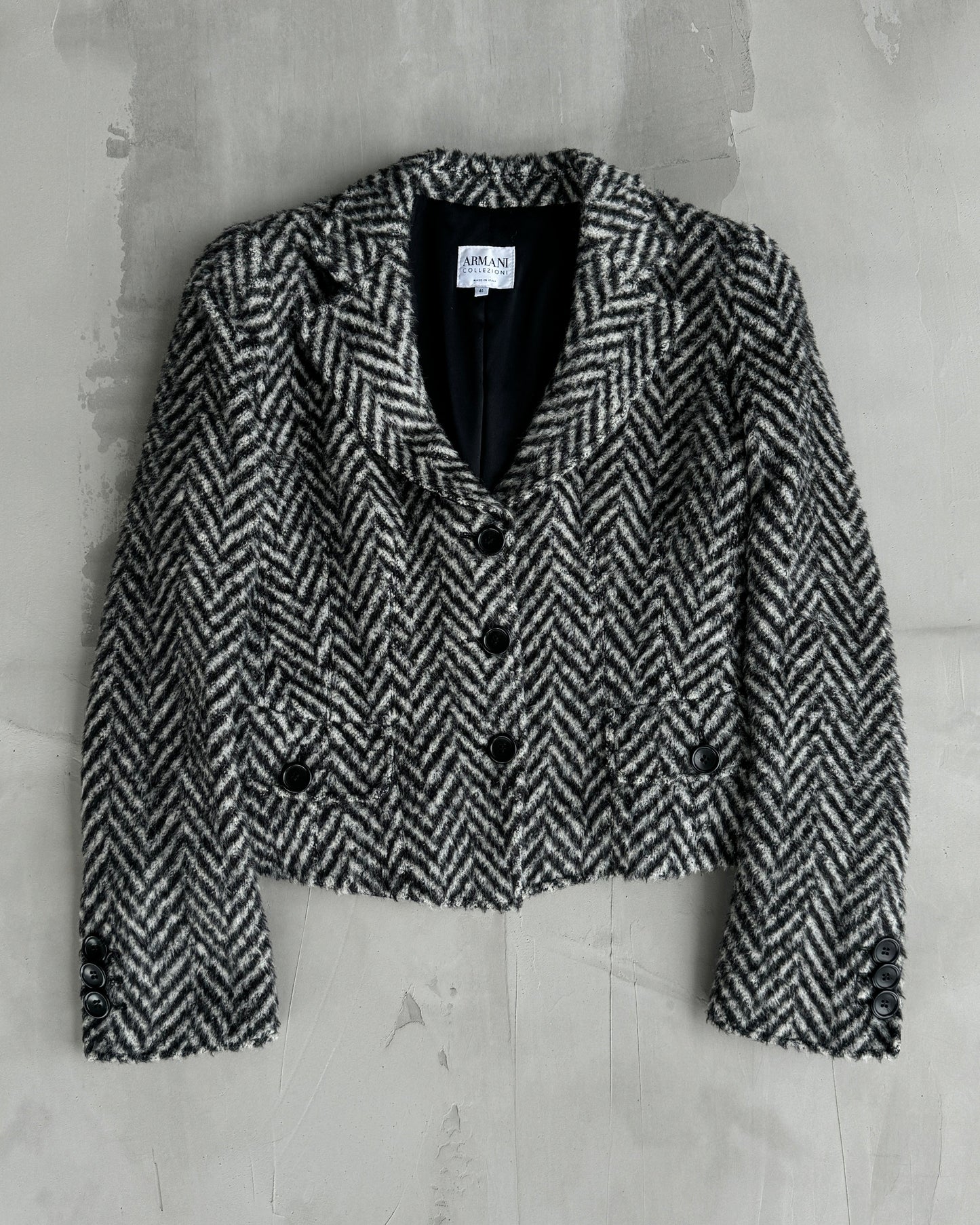 ARMANI CROPPED COLLARED JACKET - S