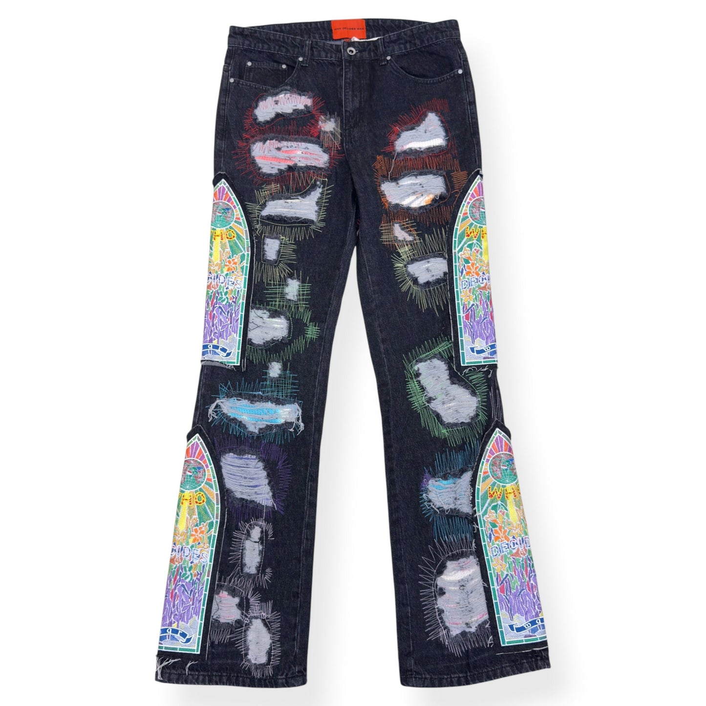 WHO DECIDES WAR PATCHWORK JEANS BLACK L | Large, Black