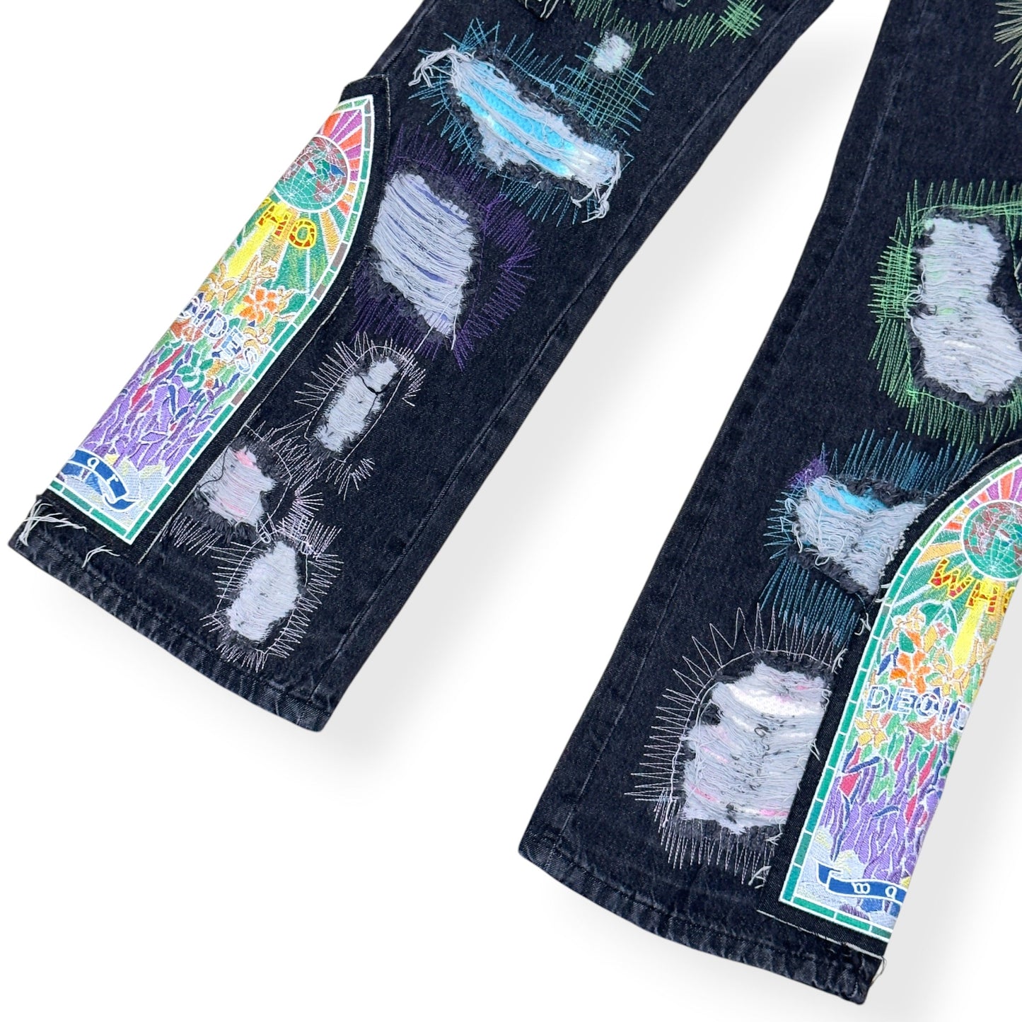 WHO DECIDES WAR PATCHWORK JEANS BLACK L | Large, Black