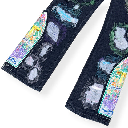 WHO DECIDES WAR PATCHWORK JEANS BLACK L | Large, Black