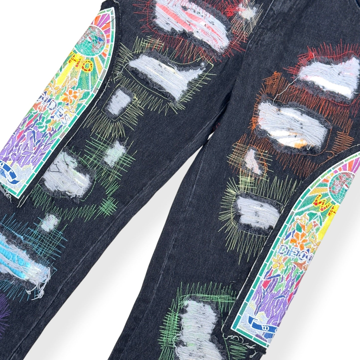 WHO DECIDES WAR PATCHWORK JEANS BLACK L | Large, Black