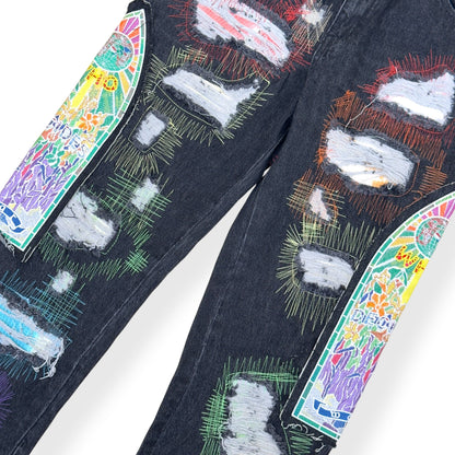 WHO DECIDES WAR PATCHWORK JEANS BLACK L | Large, Black
