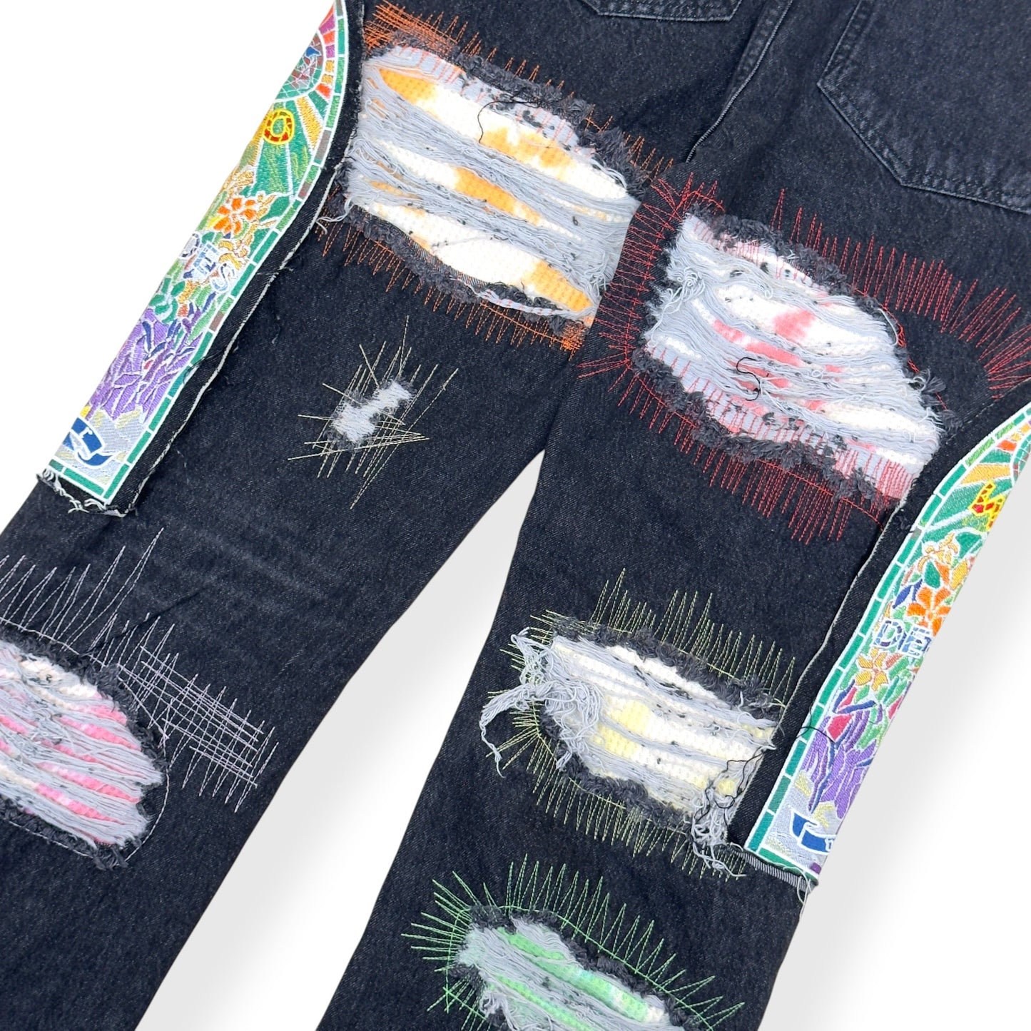 WHO DECIDES WAR PATCHWORK JEANS BLACK L | Large, Black