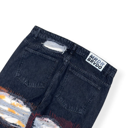 WHO DECIDES WAR PATCHWORK JEANS BLACK L | Large, Black