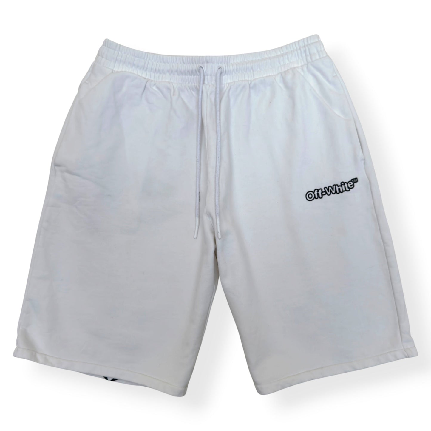OFF-WHITE LOGO SWEAT SHORTS WHITE L | Large, White