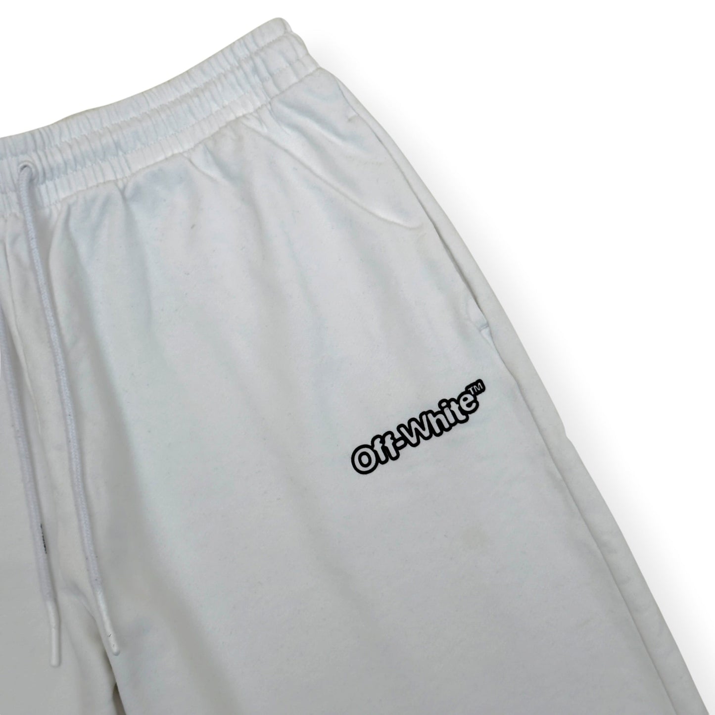 OFF-WHITE LOGO SWEAT SHORTS WHITE L | Large, White
