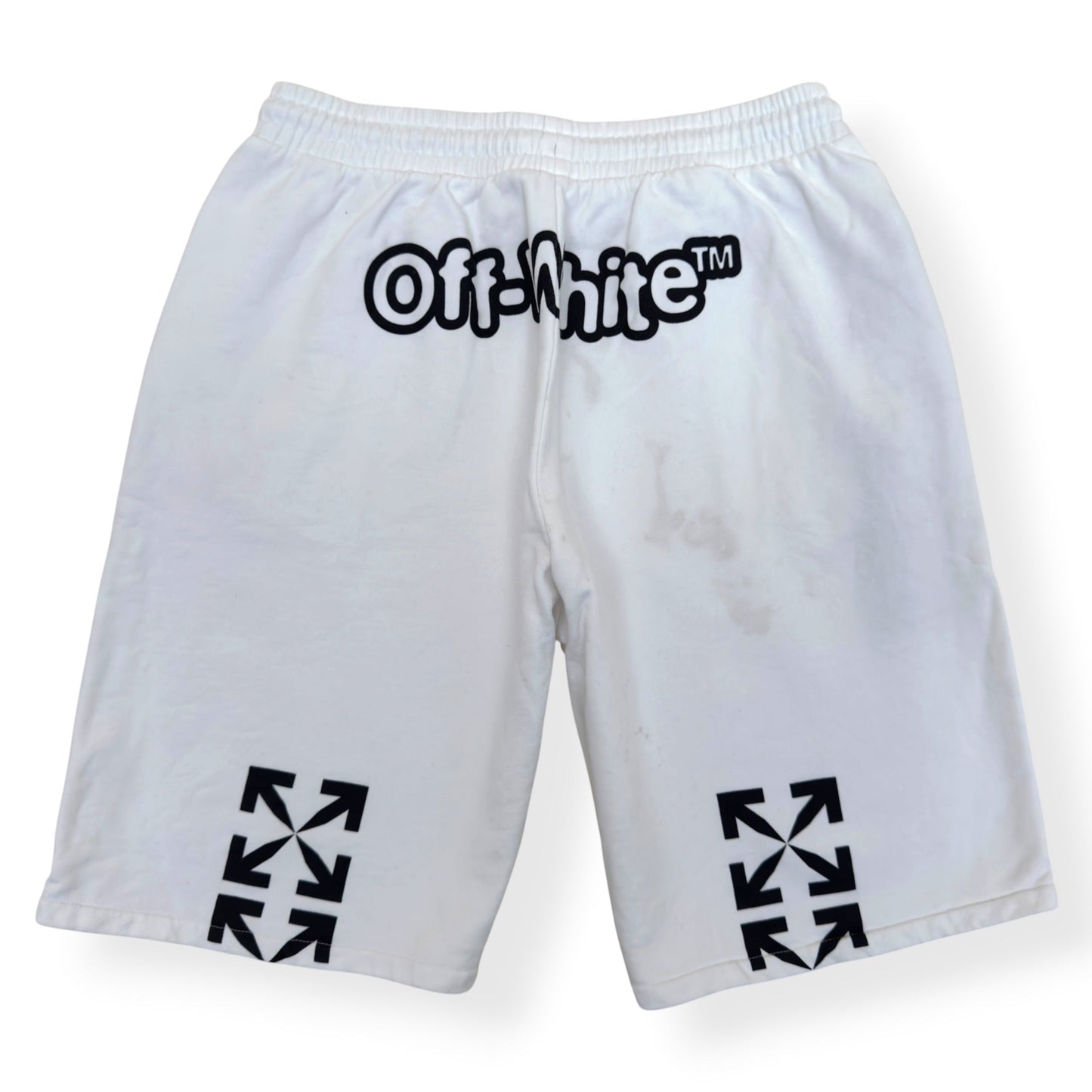 OFF-WHITE LOGO SWEAT SHORTS WHITE L | Large, White