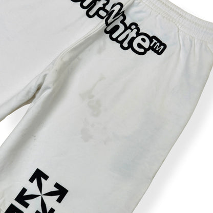 OFF-WHITE LOGO SWEAT SHORTS WHITE L | Large, White