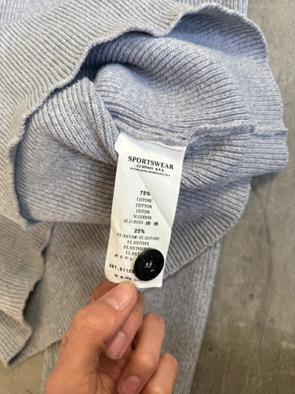 A/W 2009 Stone Island Ribbed Knit 1/4 Zip Grey Sweater