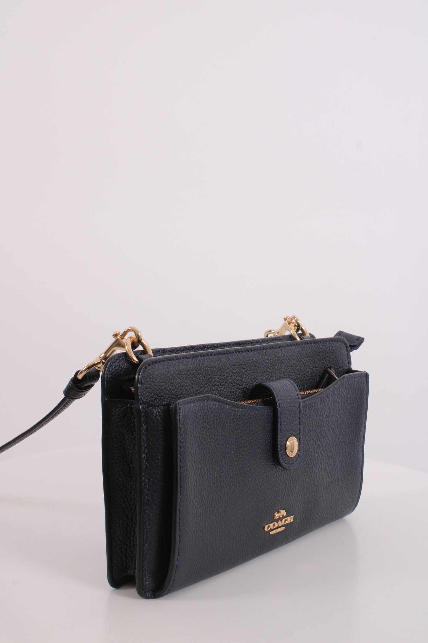 Coach Noa Pop-Up Messenger Bag Navy | O/S, Gold