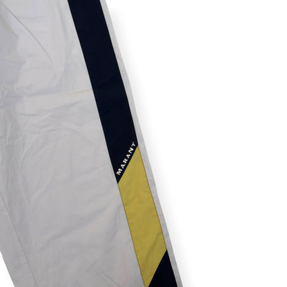 ISABEL MARANT COLOUR BLOCK TRACK TROUSERS ECRU L | Large, Ecru, Navy, Yellow