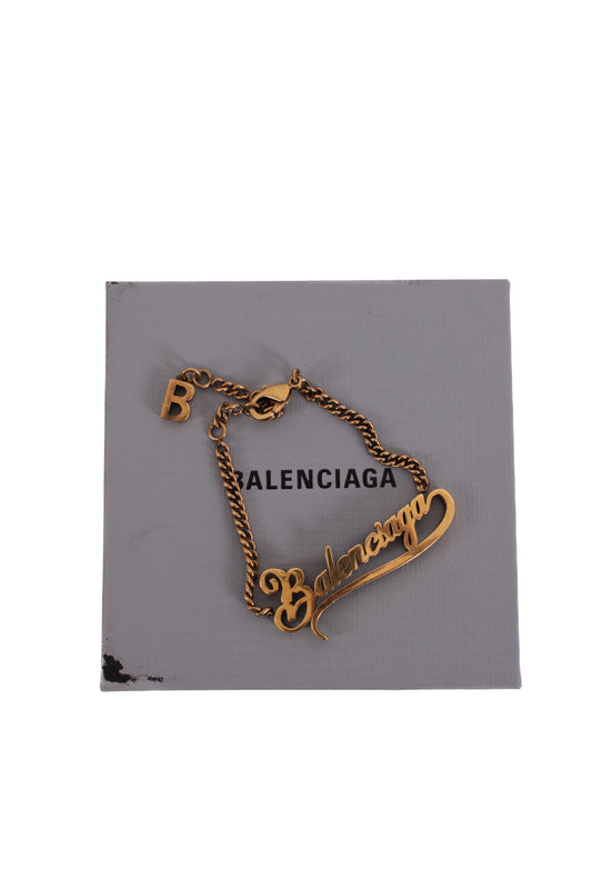 Balenciaga Typo Valentine Bracelet Brass Colour | O/S, Gold