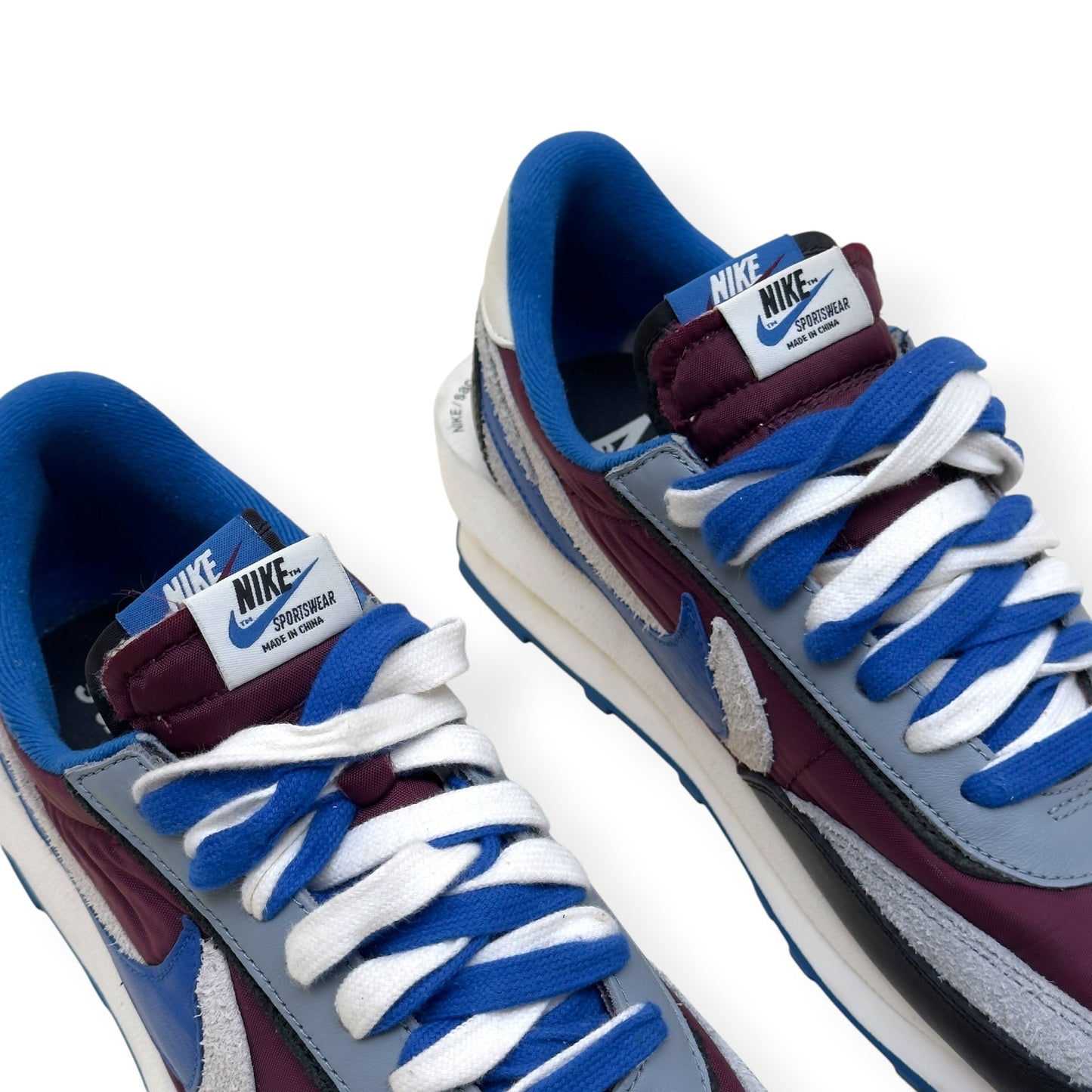 NIKE X SACAI X UNDERCOVER LDWAFFLE SNEAKER ‘NIGHT MAROON TEAM ROYAL’ UK10 | UK 10, Night Maroon, Team Royal, White