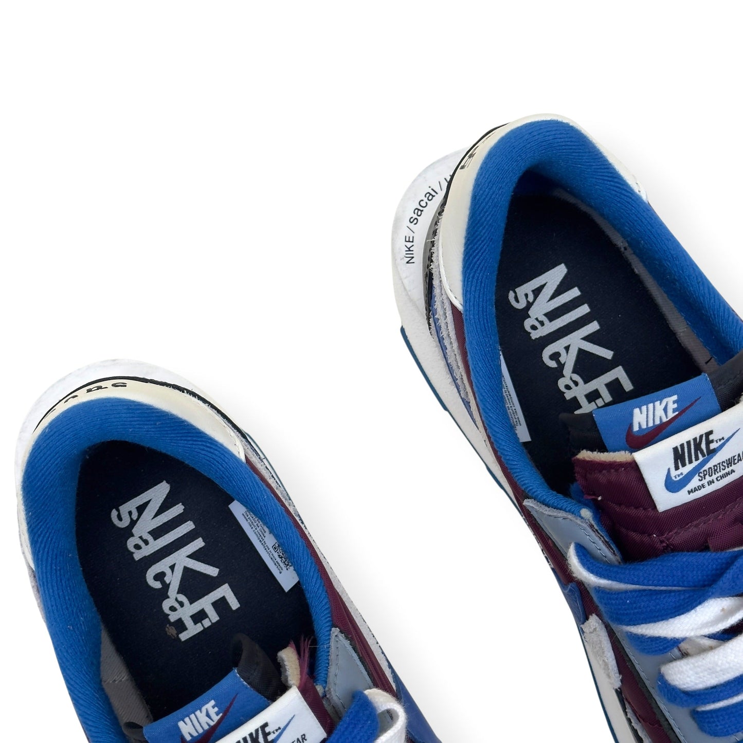 NIKE X SACAI X UNDERCOVER LDWAFFLE SNEAKER ‘NIGHT MAROON TEAM ROYAL’ UK10 | UK 10, Night Maroon, Team Royal, White
