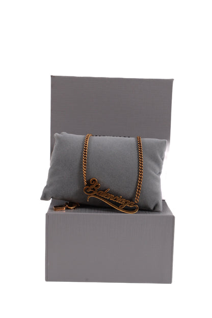 Balenciaga Typo Valentine Necklace Brass Colour | O/S, Brass
