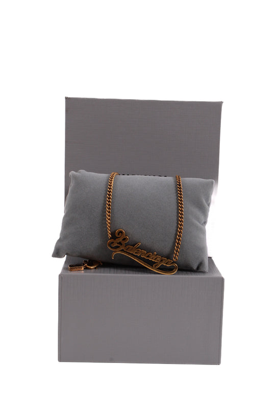Balenciaga Typo Valentine Necklace Brass Colour | O/S, Brass